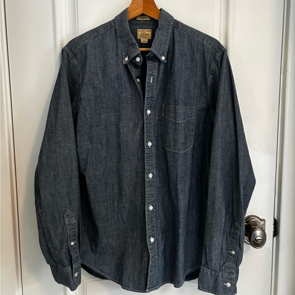 J. Crew Men’s Dark Blue Casual Button-Down Shirt